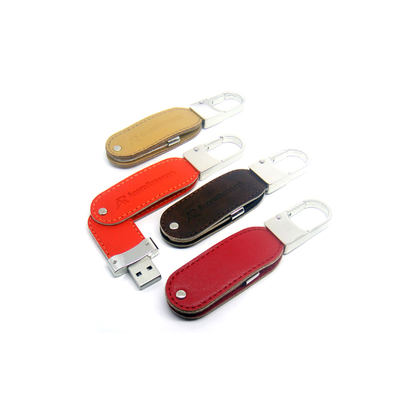 Leather usb flash drive-swivel